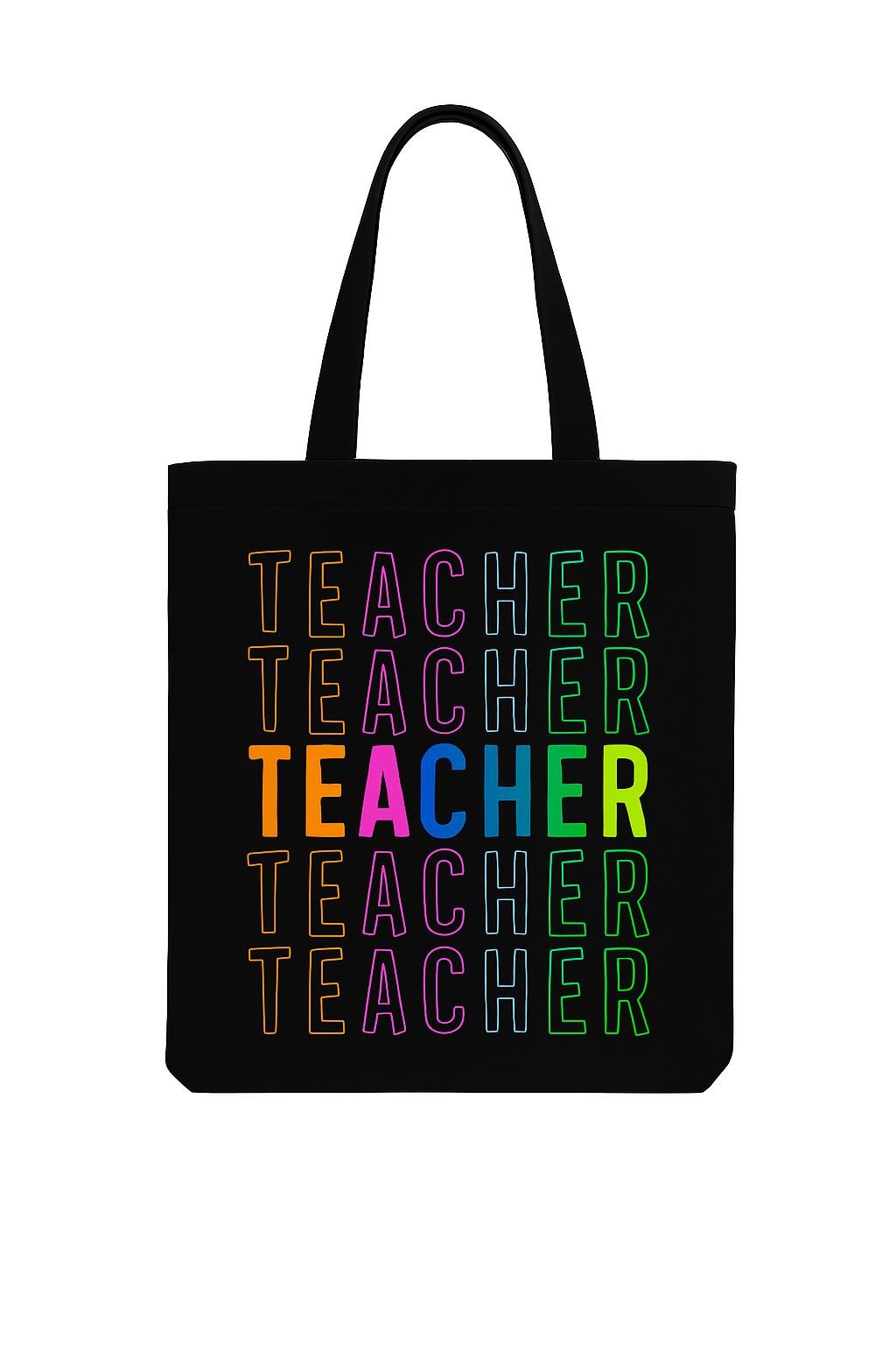 Multi-Color Teacher Tote Bag