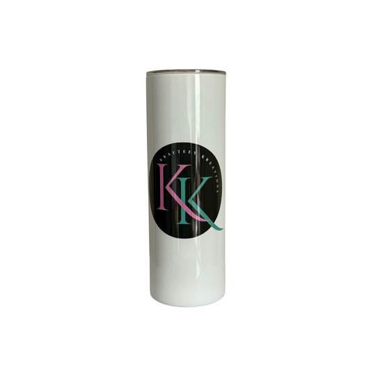 20 oz Skinny Stainless Steel Tumbler (Sliding Lid & Straw)