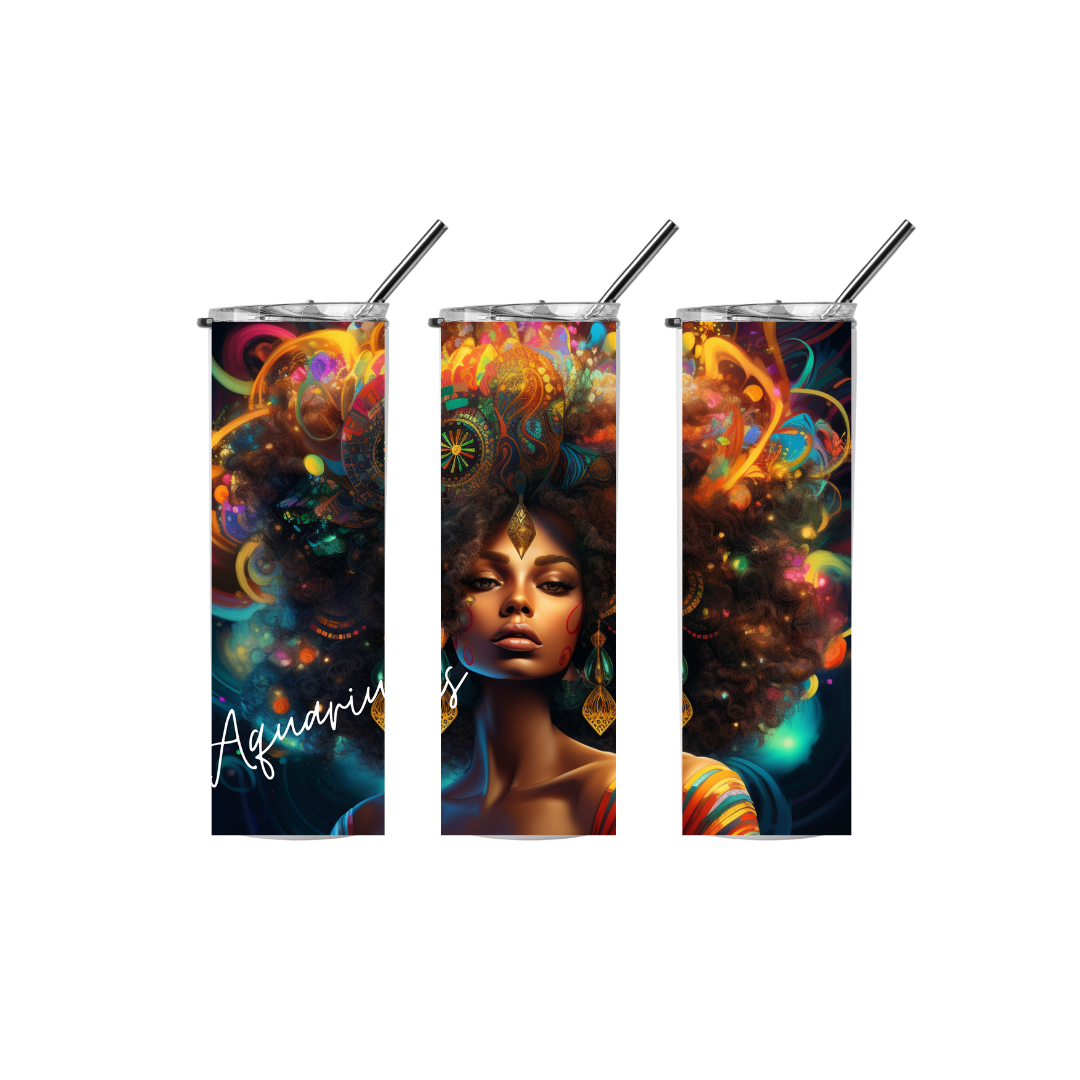 20 oz Afro Zodiac Sign Tumbler