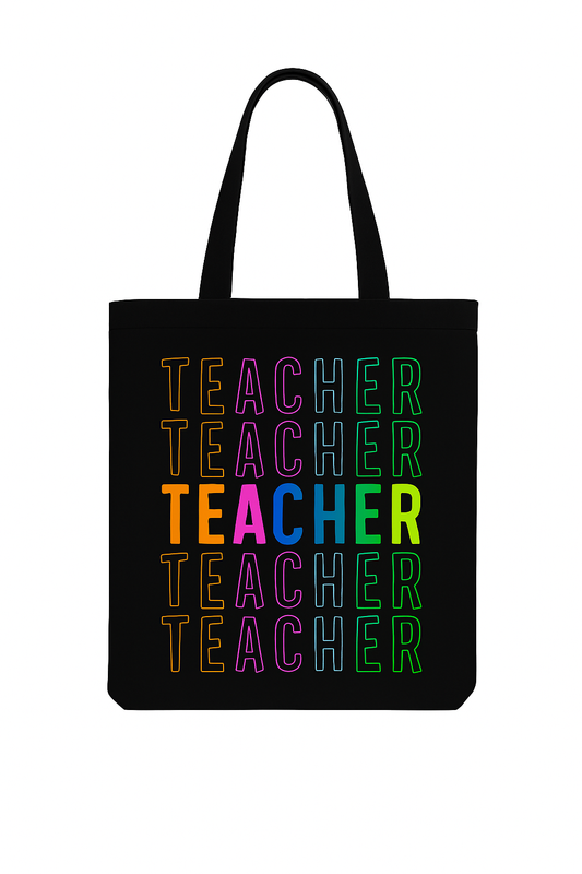 Multi-Color Teacher Tote Bag