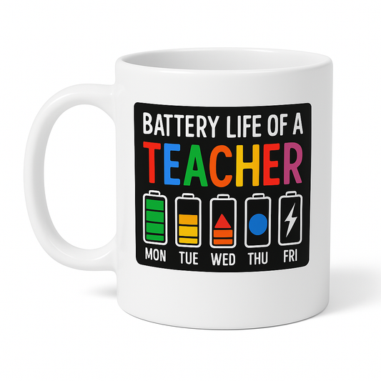 Battery Life Of A Teacher Coffee Mug
